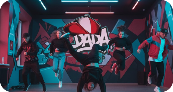 Danseurs Dada Hip Hop en performance